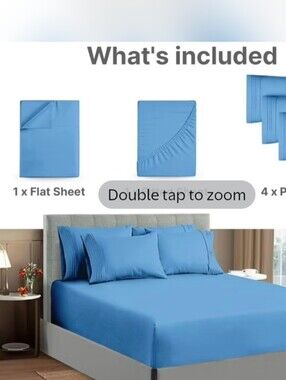 California King Denim Blue 6pc Bedsheets By CGK Bed Sheets